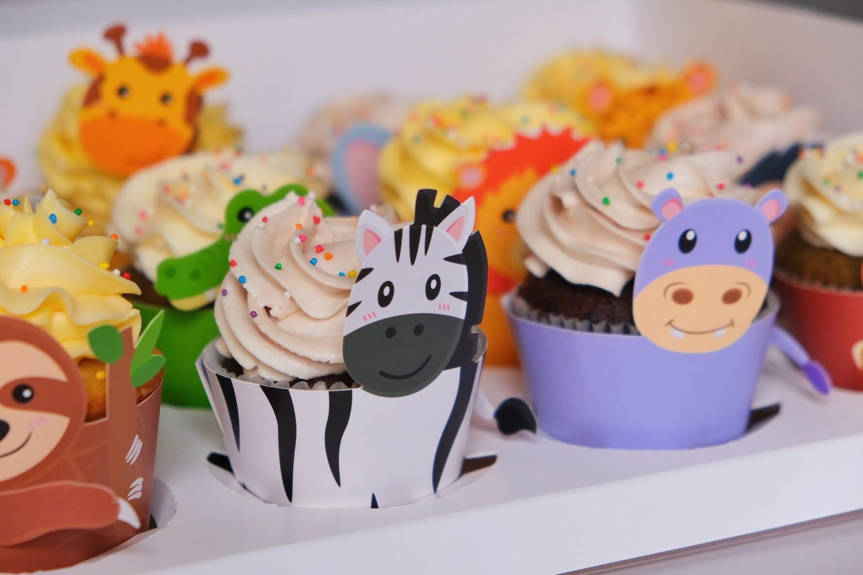Safari animal cupcakes